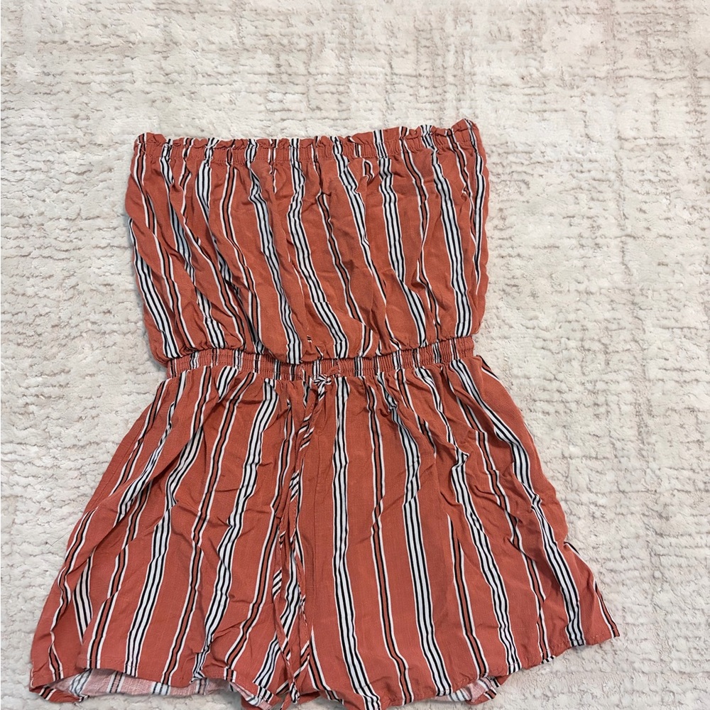 Burnt Orange Striped Women’s Romper